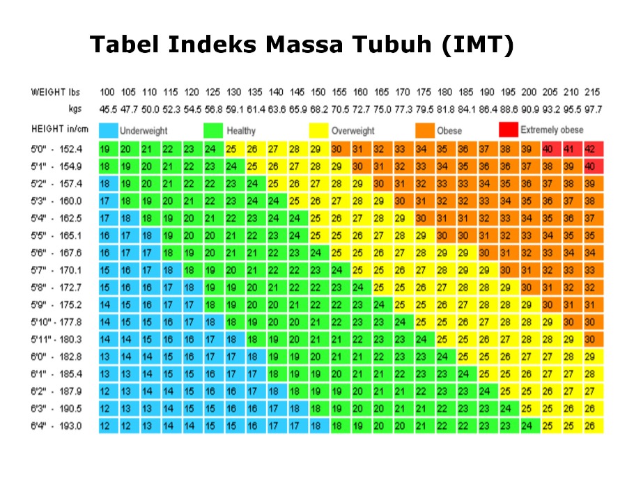 Tabel Indeks Massa Badan